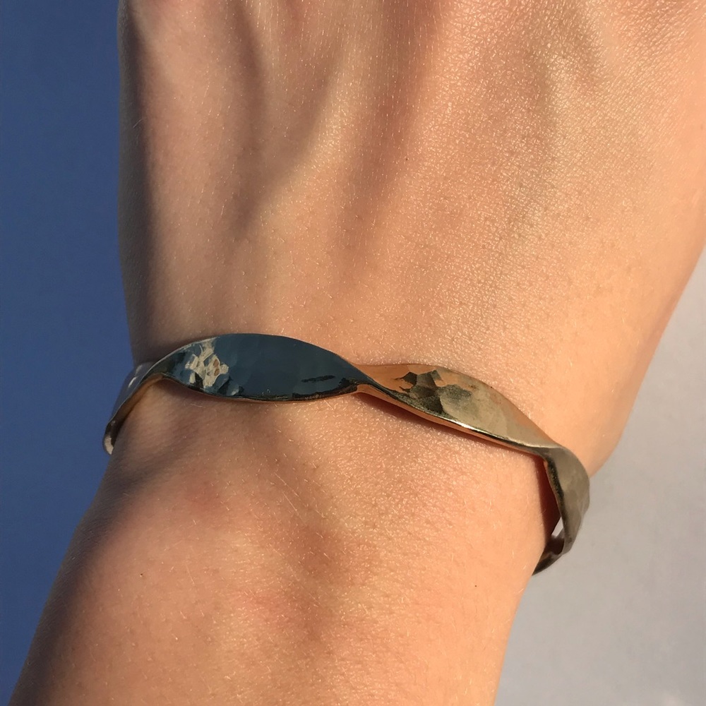 Vintage Gold twisted like cuff bracelet